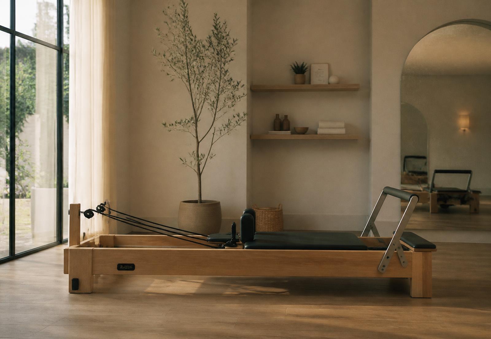 Sunlit reformer inside The Movement Studio